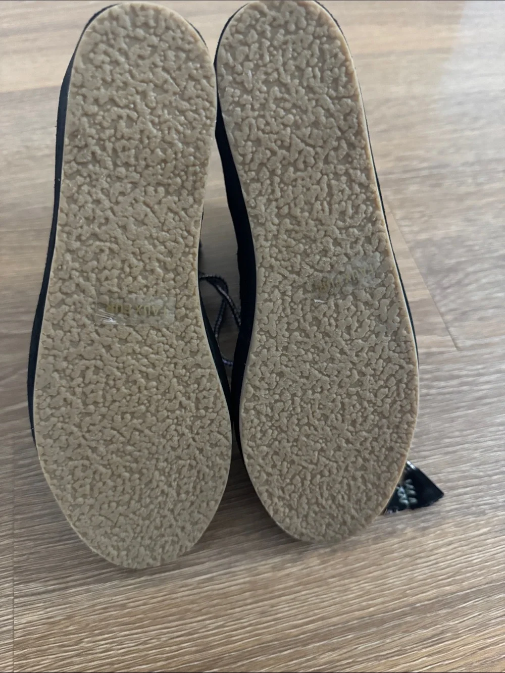 kate spade Black Suede Lace-Up Wedge Ankle Boots with Tan Trim